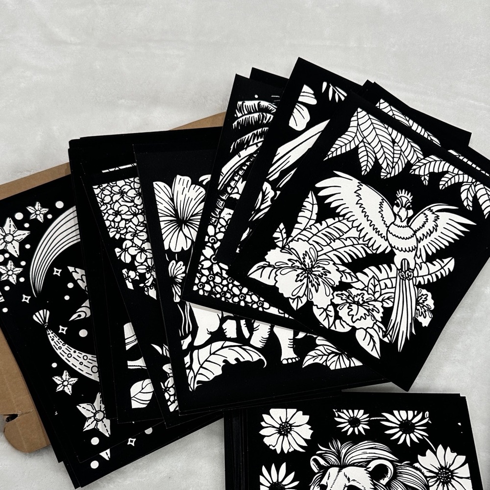 Black and White Sunflower Art Print set 48 pcs fuzzy velvet posters - Picture 5 of 10